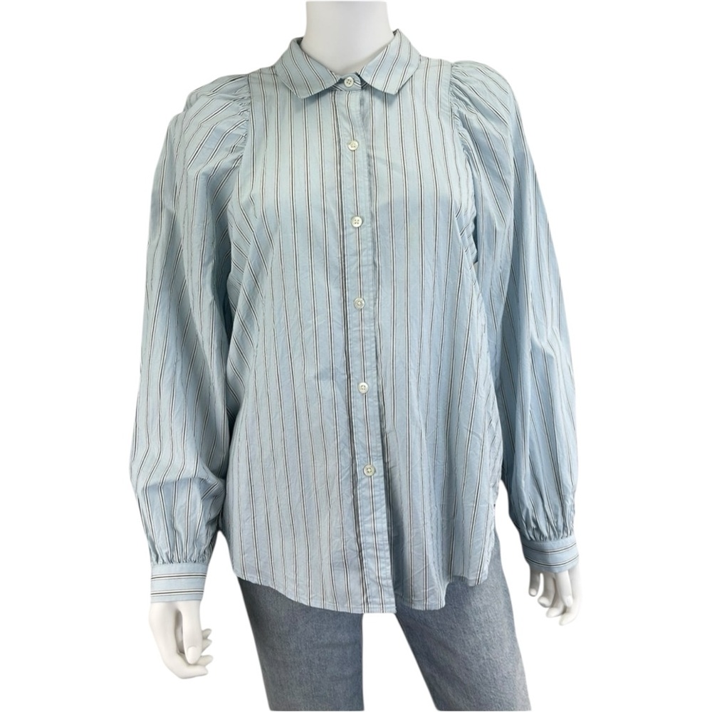 Rails Blue Striped Elsa Shirt Size M B0582